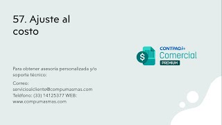 57 Contpaqi Comercial Premium  Como crear Ajuste al costo contpaqi [upl. by Pessa461]