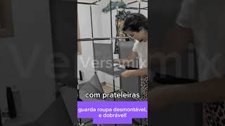 🥰 Tudo organizado com esse guarda roupa armário organizador desmontável e dobrável shorts [upl. by Euqinoj]