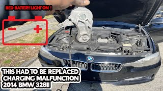 2014 BMW 328I BATTERY LIGHT ILLUMINATED CHARGING MALFUNCTIONNO START [upl. by Armitage]