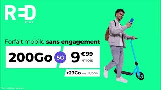 RED by SFR  Forfait Mobile sans engagement 200Go à 999euros par mois [upl. by Atiekram]