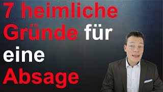 7 fiese AbsageGründe die Bewerbern keiner sagt Vorstellungsgespräch [upl. by Naenej]