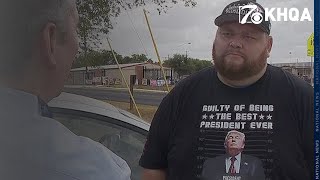 Trump Tshirt Controversy Interview with man who was confronted by an election official [upl. by Arayt]