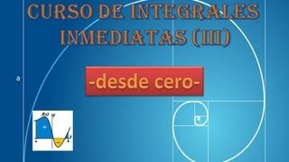 Curso integrales inmediatas Desde cero  3ª parte [upl. by Eytak]