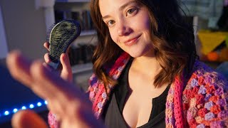 ASMR Getting You Ready For Bed Roleplay Hair Brushing Sequin Pillow [upl. by Alyt]