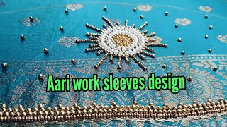 How to make aari work sleeves design  sleeves design bama skills women skills [upl. by Browne341]