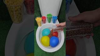 ASMR Rainbow Candy Popping Balloons Color Oddly Satisfying Video in Toilet asmr candy shortsviral [upl. by Ainar62]