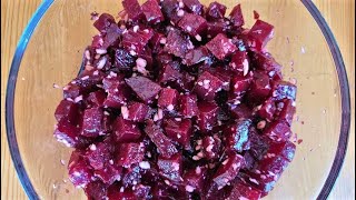 🔴 Cooked Beet Salad w Prepared Horseradish  Vegan [upl. by Jacquelyn562]