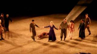 Helen Mirren and a fine cast taking a bow after 2nd performance of Phedre at the Epidaurus [upl. by Lleunamme]