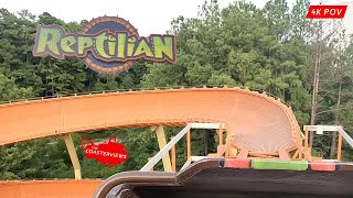 Reptilian Trackless Bobsled Coaster OnOff Ride 4K POV Kings Dominion [upl. by Yran942]