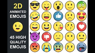 45 Animated emojis 2D Stroked  asset store [upl. by Idnar51]