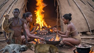 Eating MONKEYS with the Hadzabe Tribe  hadza land [upl. by Hairehcaz12]