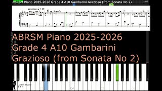 ABRSM Piano 2025 2026 Grade 4 A10 Gambarini Grazioso from Sonata No 2 [upl. by Marbut]