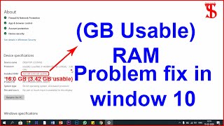 How to fix GB Usable Ram Windows 10  How to Increase Usable RAM in Windows 10 [upl. by Malvia432]