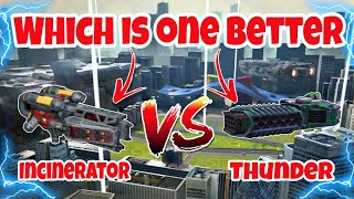 WR🔥Incinerator VS Thunder Weapon Comparison War Robots [upl. by Repinuj]