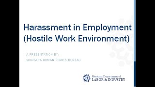 Harassment in Employment [upl. by Holly-Anne996]