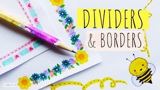 BORDER DESIGNS ON PAPER 💜 DIVIDERS amp FLORAL BORDERS FOR SCHOOL PROJECTS 💛 How to DRAW a cute BEE [upl. by Amalie]