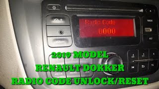 2019 Renault Dokker Radio Code Unlock and Reset Step by Step [upl. by Carey]