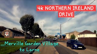 4k NORTHERN IRELAND DRIVING TOUR merville Garden Village to Larnr [upl. by Lunetta]