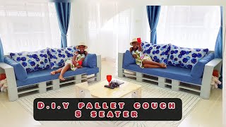 DIY Custom Pallet Seats 🤗  Living Room Couch  RemmyandMa [upl. by Red]