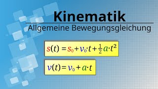 Beschreibung von Bewegungen mit konstanter Beschleunigung allgemeine Bewegungsgleichungen [upl. by Aidnis]