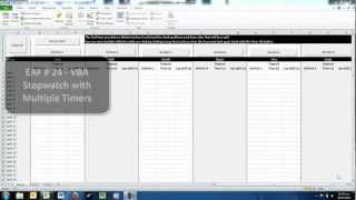 EAF 24  Make a Stopwatch in Excel using VBA [upl. by Somerset]