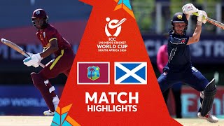 West Indies v Scotland Match Highlights  ICC U19 Men’s CWC 2024 [upl. by Rexanne916]