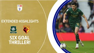 SIX GOAL THRILLER  Plymouth Argyle v Watford extended highlights [upl. by Nahgrom]