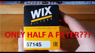 WIX Oil Filter 57145 Review a Good Filter But Only Half a Filter [upl. by Ueihttam67]