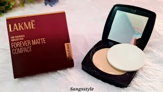 Lakme The Original Collection forever matte compact review in HindiShadeNatural MarbleSangsstyle [upl. by Natanhoj199]