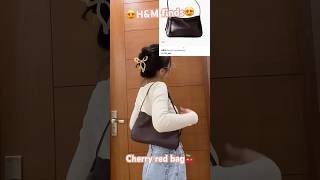 HampM shoulder bag 😍❤️bags HampM trendybags cherryred corporate haul haulvideo [upl. by Fisken]