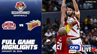 Brgy Ginebra vs San Miguel semis G3 highlights  PBA Season 48 Commissioners Cup  Jan 28 2024 [upl. by Nilkcaj]