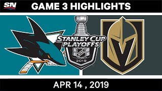 NHL Highlights  Sharks vs Golden Knights Game 3 – April 14 2019 [upl. by Llemar172]