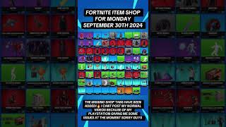 FORTNITE ITEM SHOP MONDAY SEPTEMBER 30TH 2024 [upl. by Dnalkrik]