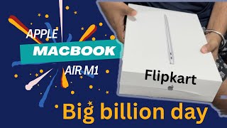 Macbook Air M1  flipkart big billion day sale  Unboxing flipkartbigbillionday macbookairm1 [upl. by Ahsena]