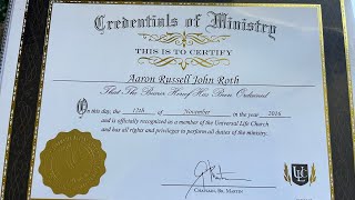 Ordained Online as a Religious Minister  Universal Life Church [upl. by Aldarcy]