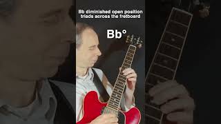 Bb diminished triads in open position across the fretboard guitar guitarpractice jazz chords [upl. by Mathia]