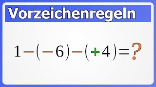 Vorzeichenregeln  Plus und Minus vereinfachen [upl. by Grant]