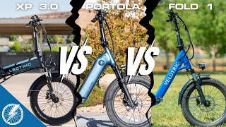 Lectric XP vs Ride1Up Portola vs Velotric Fold 1  Fight of the 1K Folding EBikes [upl. by Bowler142]