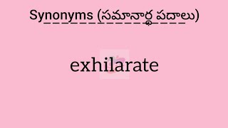 exhilarate synonym in English amp Telugu  Googul Dictionary googul dictionary synonyms meanings [upl. by Baryram]