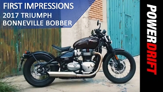 Triumph Bonneville Bobber 2017  First Impression  PowerDrift [upl. by Aelsel]