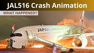 JAL Flight 516 CRASH ANIMATION  Tokyo Haneda Airport [upl. by Harneen]