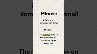 Minute  meaning  example  pronounce howtopronounce english shorts wordsofwisdomstories [upl. by Mccall]