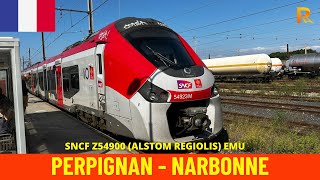 Cab Ride Perpignan  Narbonne Narbonne—Portbou Railway France train drivers view in 4K [upl. by Bettzel]