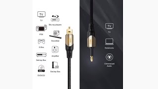 Premium HiFi TOSLINK male to mini Toslink Cable Digital SPDIF Opical Fiber [upl. by Nuawd]