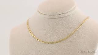 3MM Figaro Solid 14K Gold Chain  CH442 [upl. by Sirred]