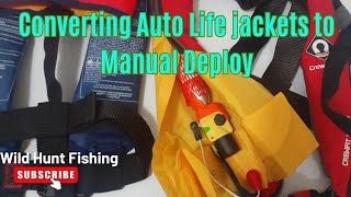 Converting Auto Deploy Life Jackets to Manual Marlin amp Crewsaver Life Jacket Upgrade [upl. by Yekcim918]