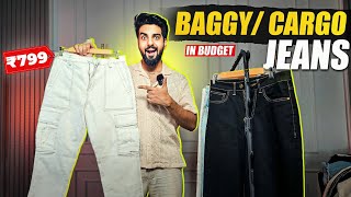 MOST Stylish amp Budget BaggyCargo Jeans Haul Budget Jeans From rs1000 😍 Lakshay Thakur [upl. by Bryner]