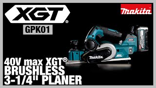 40V max XGT® Brushless 314quot Planer AWS® Capable GPK01 [upl. by Onaicram419]