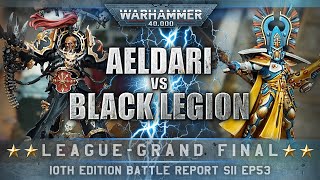 GRAND FINAL Aeldari vs Black Legion Chaos Space Marines Warhammer 40K Battle Report 10th Edition [upl. by Ahsieni145]