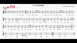 La solitudine Pausini  Flauto dolce  Spartito  Note  Instrumental  Karaoke  Canto  Musica [upl. by Gipson]